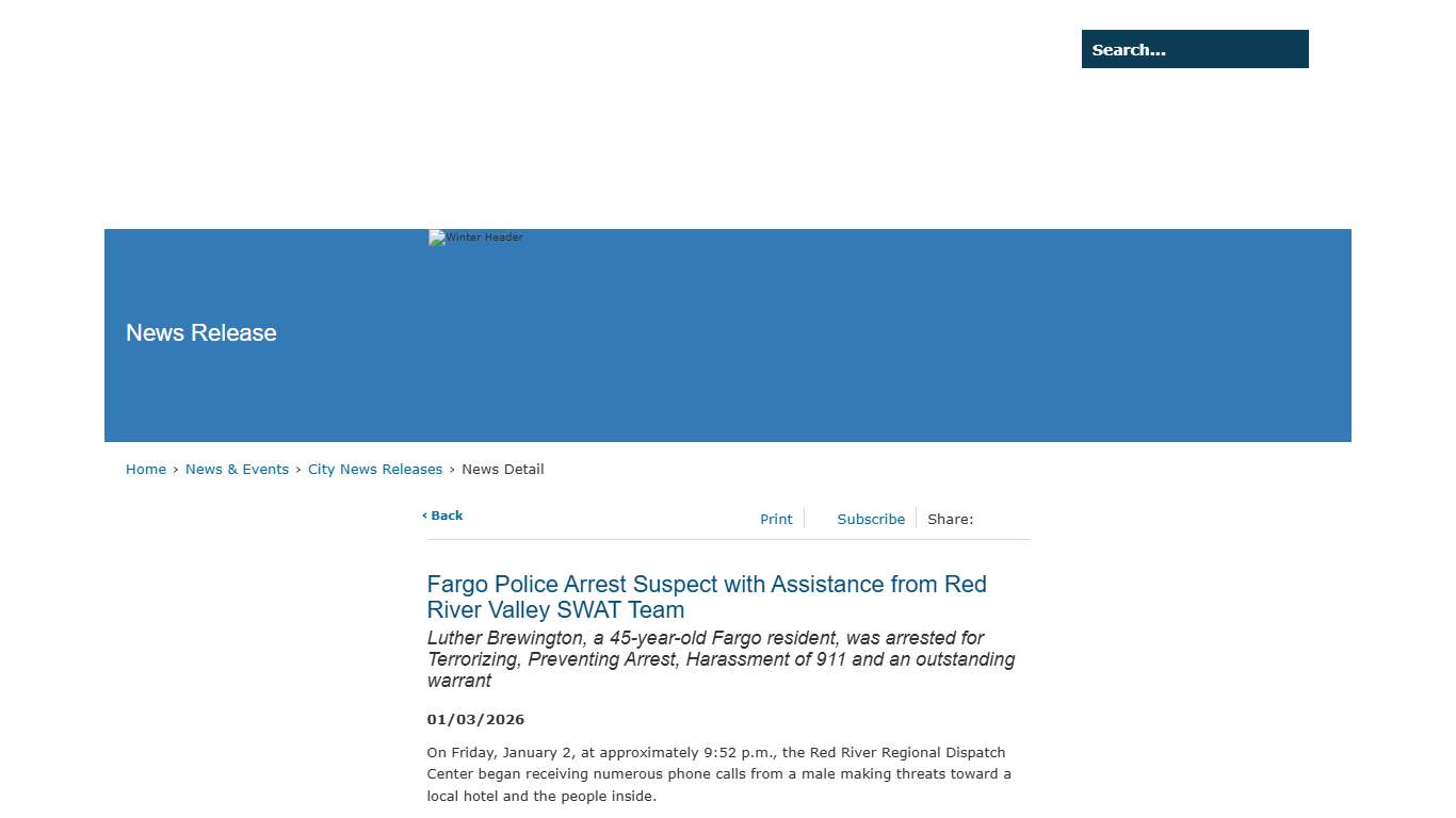 The City of Fargo - News Detail